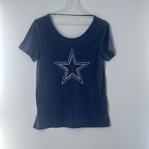 NFL Navy Short-Sleeve Scoop Neck Tee with Silver Star